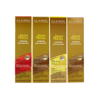 CLAIROL CLAIROL PROFESSIONAL Soy 4Plex Permanent Cream Hair Color, 2oz 4A Light Cool Blonde Premium, 2 oz