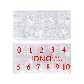 DAISY DND DAISY DND Pointed Clear Stilleto Nail Tips 500pcs Box - Sizes 1-10