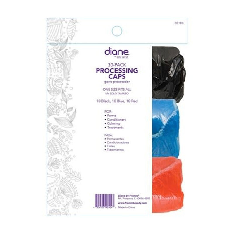 DIANE BEAUTY DIANE Processing Caps Assorted Colored 30 Pk - D718C