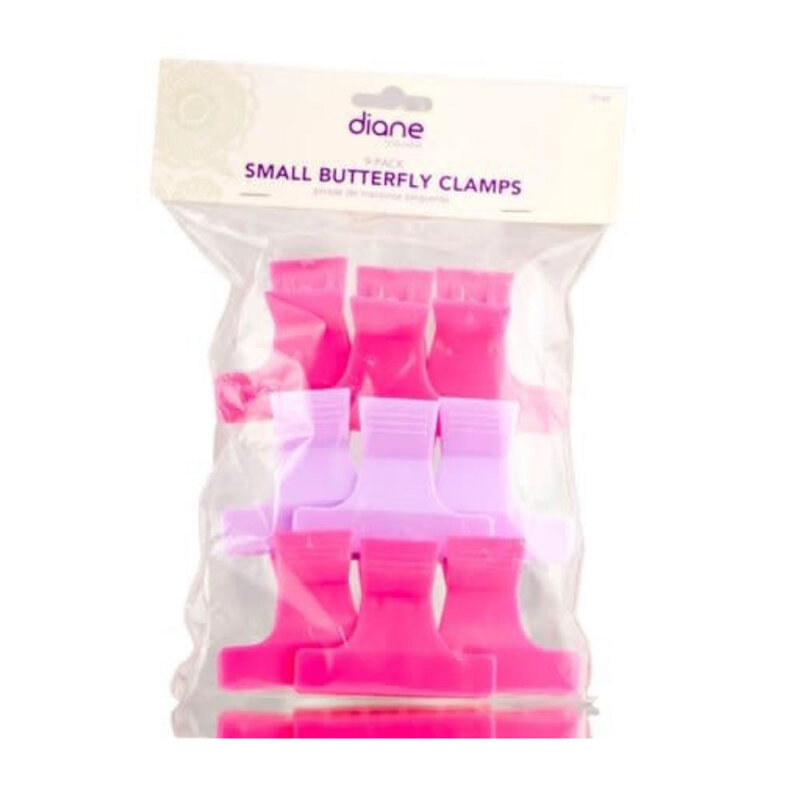 DIANE BEAUTY DIANE Butterfly Clamps Assorted Color 9 Pk, 2 1/2" - D14F