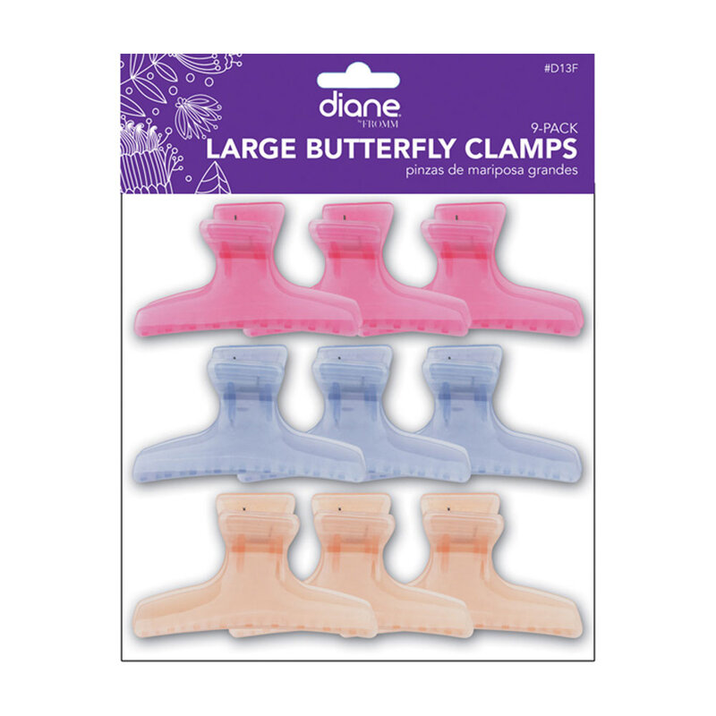 DIANE BEAUTY DIANE Large Colored Butterfly Clamps, 3 1/4 - D13F