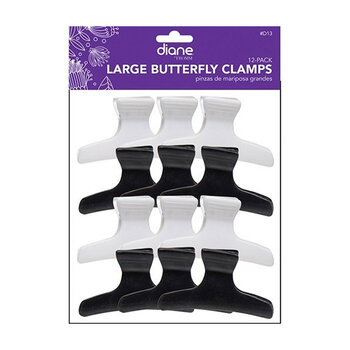 DIANE BEAUTY DIANE Large Colored Butterfly Clamps, 3 1/4 - D13