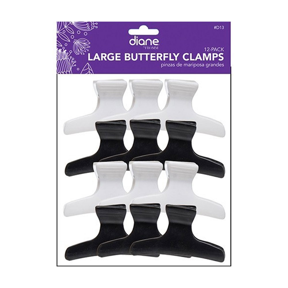 DIANE BEAUTY DIANE BY FROMM - Large Colored Butterfly Clamps , 3 1/4 - D13