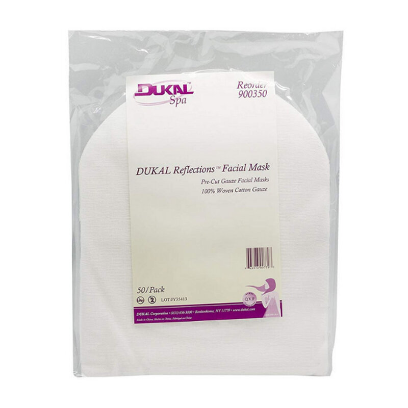 DUKAL DUKAL REFLECTIONS BEAUTY Pre -Cut Gauze Facial Mask - 50/BG - 900350