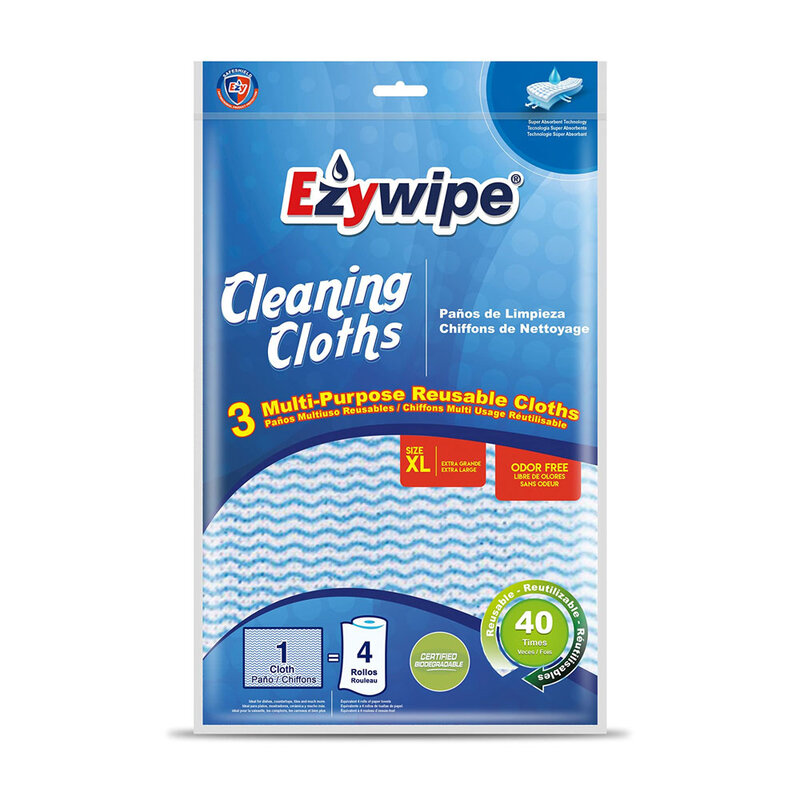 EZYWIPE EZYWIPE - Cleaning Cloths - 3 Multipurpose Reusable Cloths