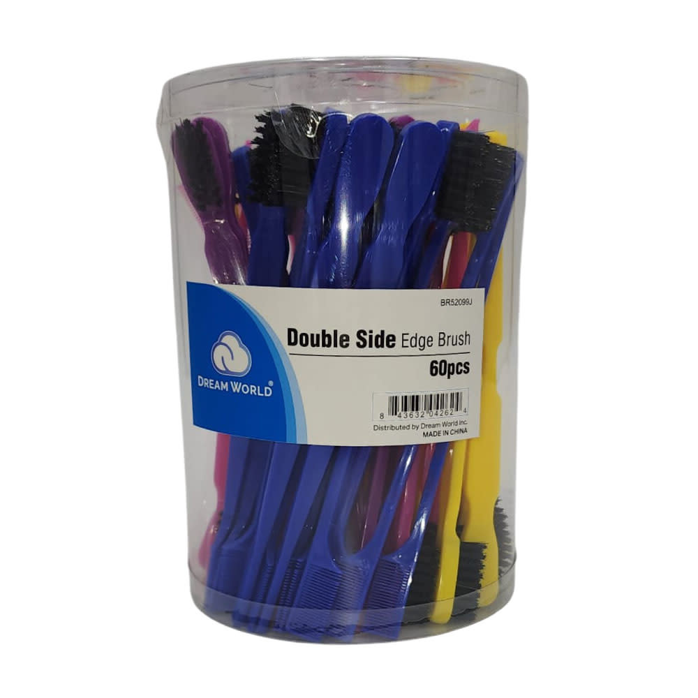 DREAM WORLD PRODUCTS DREAM WORLD Double Side Edge Brush Assorted Color 60Pcs - BR52099J