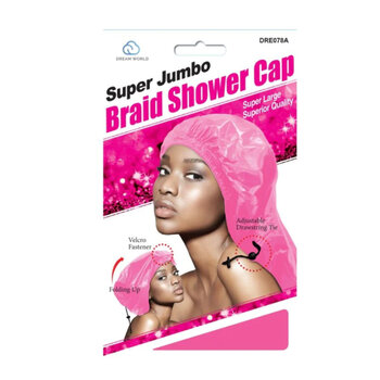 DREAM WORLD PRODUCTS DREAM WORLD Deluxe Super Jumbo Braid Shower Cap Assorted Color - DRE078A