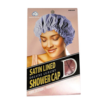 DREAM WORLD PRODUCTS DREAM WORLD Deluxe Satin Lined Shower Cap Assorted Colors - DRE103A