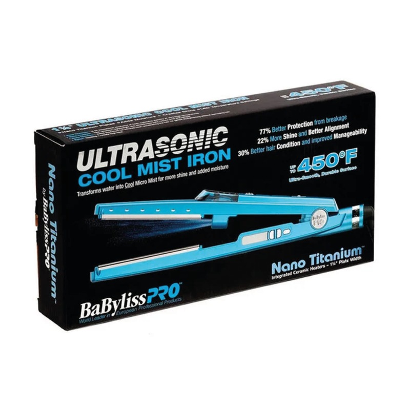 BABYLISS PRO BABYLISS PRO Nano Titanium Ultrasonic Cool Mist Hair Straightening Flat Iron, 1.1/4" - BABNT2191T