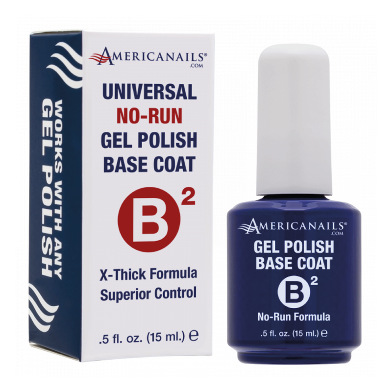 AMERICAN NAILS AMERICAN NAILS B2 No Run Gel Polish Base Coat X-Thick Formula, 0.5 oz