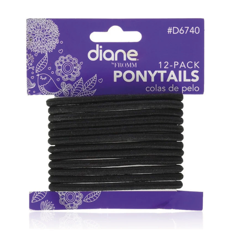 DIANE BEAUTY DIANE Ponytails Black 12 Pk - D6740