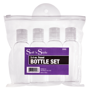 SOFT N STYLE SOFT'N STYLE Clear Travel Bottle Set, 4 Pcs - 8066