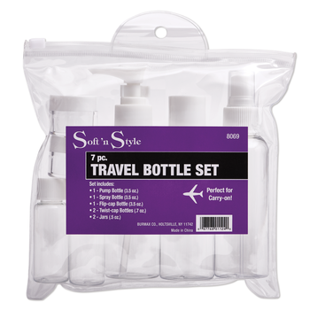 SOFT N STYLE SOFT'N STYLE Clear Travel Bottle Set, 7 Pcs - 8069