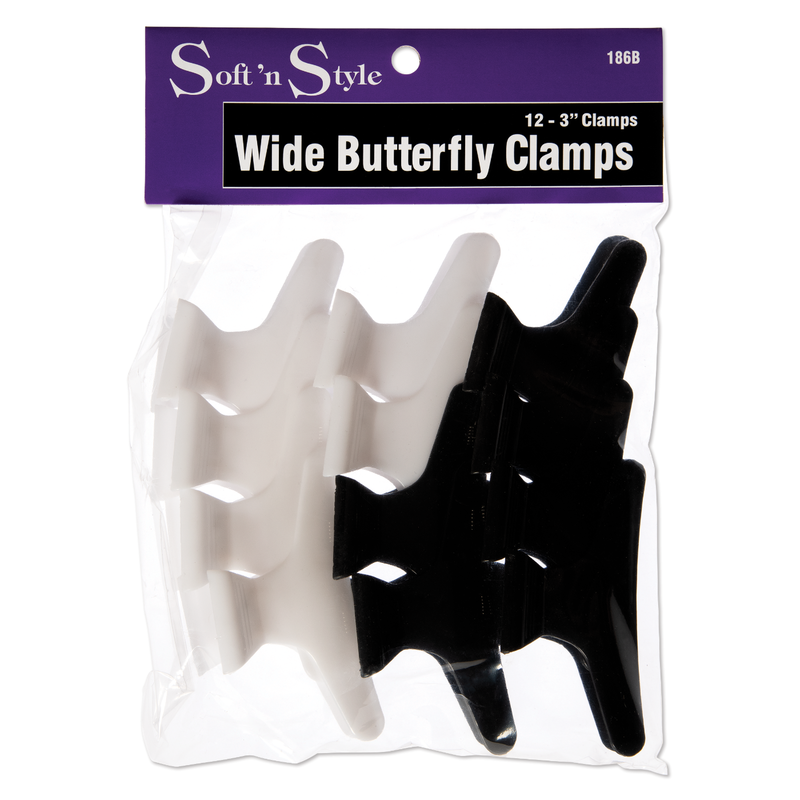 SOFT N STYLE SOFT'N STYLE Wide Butterfly Clamps 3" - 186B