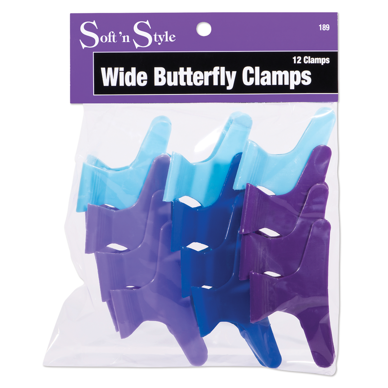 SOFT N STYLE SOFT'N STYLE Wide Colored Butterfly Clamps 3" - 189