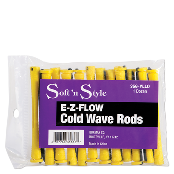 SOFT N STYLE SOFT'N STYLE Concave Cold Wave Rods Long Yellow, 12 Count - 356-YLLO