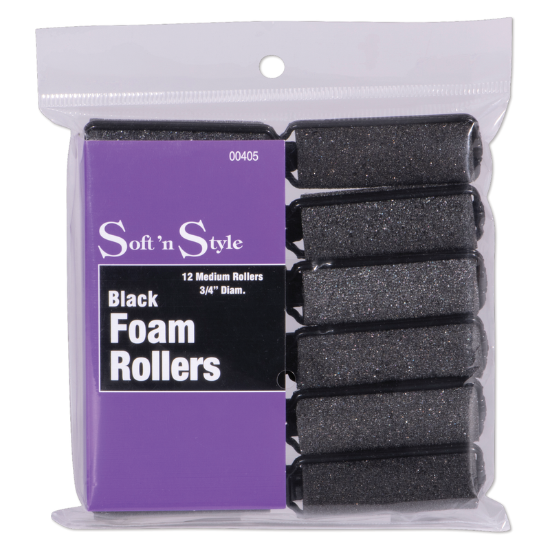 SOFT N STYLE SOFT'N STYLE Foam Rollers Black Small 1/2", 14ct - 00404