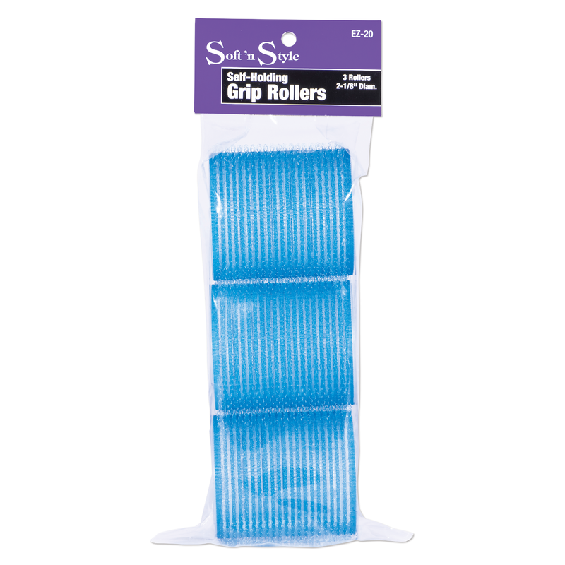 SOFT N STYLE SOFT'N STYLE Self Grip Rollers Blue-White 2-1/8", 12ct - EZ-20