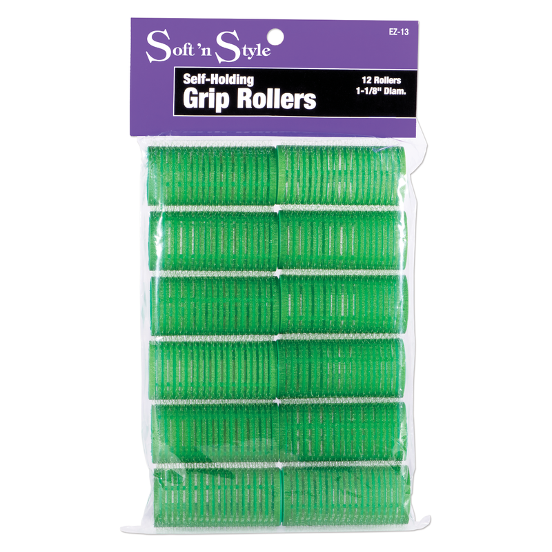 SOFT N STYLE SOFT'N STYLE Self Grip Rollers Green 1-1/8", 12ct - EZ-13