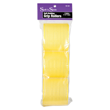SOFT N STYLE SOFT'N STYLE Self Grip Rollers Yellow-White 2-1/2", 12ct - EZ-22
