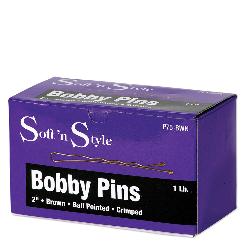 SOFT N STYLE SOFT'N STYLE Bobby Pins Ball Pointed Crimped 2" 1Lb Brown - P75-BWN