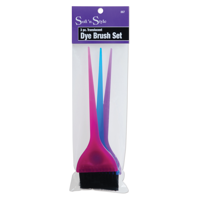 SOFT N STYLE SOFT'N STYLE Translucent Wide Dye Brush Set 2 1/4", 3Pcs - 887