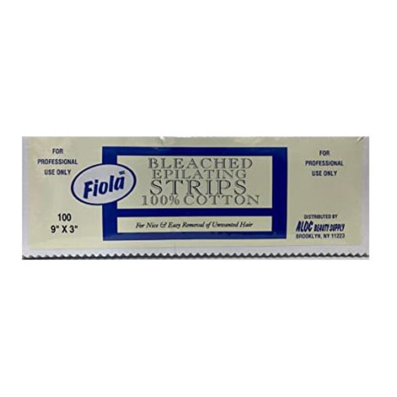 FIOLA WAX STRIPS FIOLA - Bleached Epilating Cotton, 100 Count 9"x3"