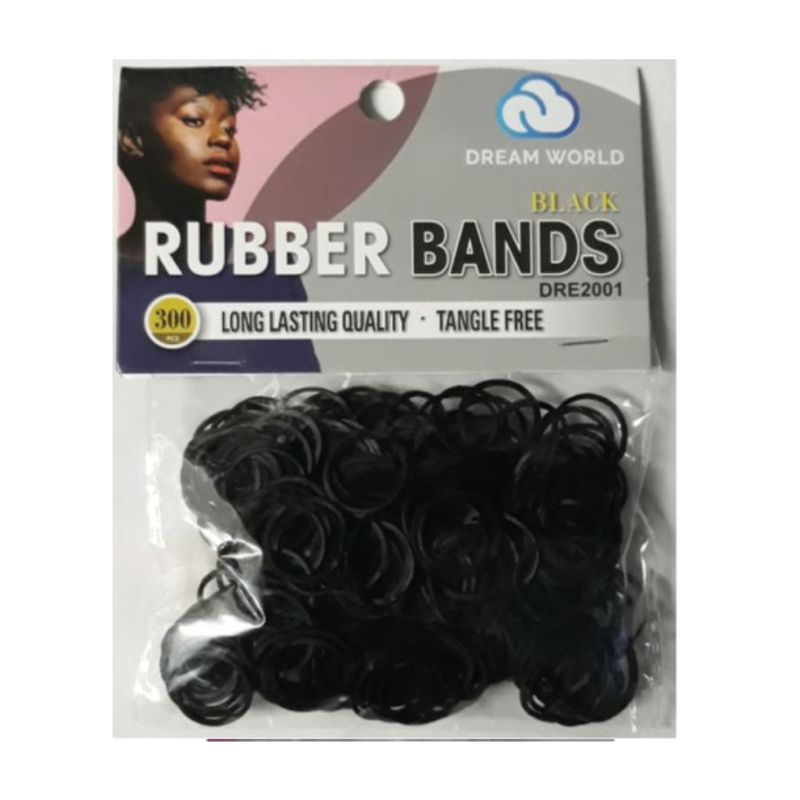 DREAM WORLD PRODUCTS DREAM WORLD Rubber Bands Black 300 Counts - DRE2001