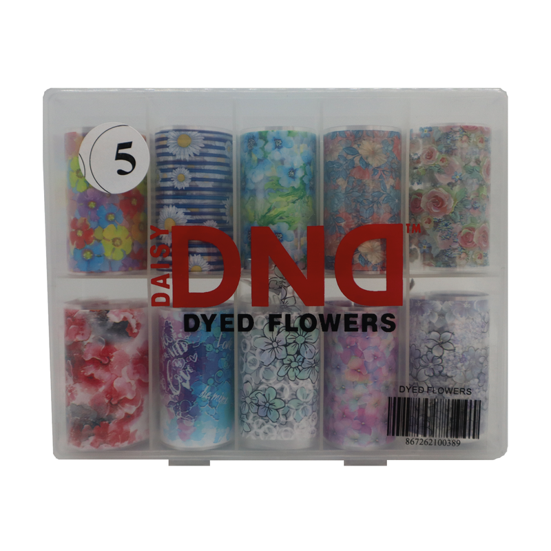 DAISY DND DAISY DND Nail Foil Decoration 10 Rolls Dyed Flowers #5