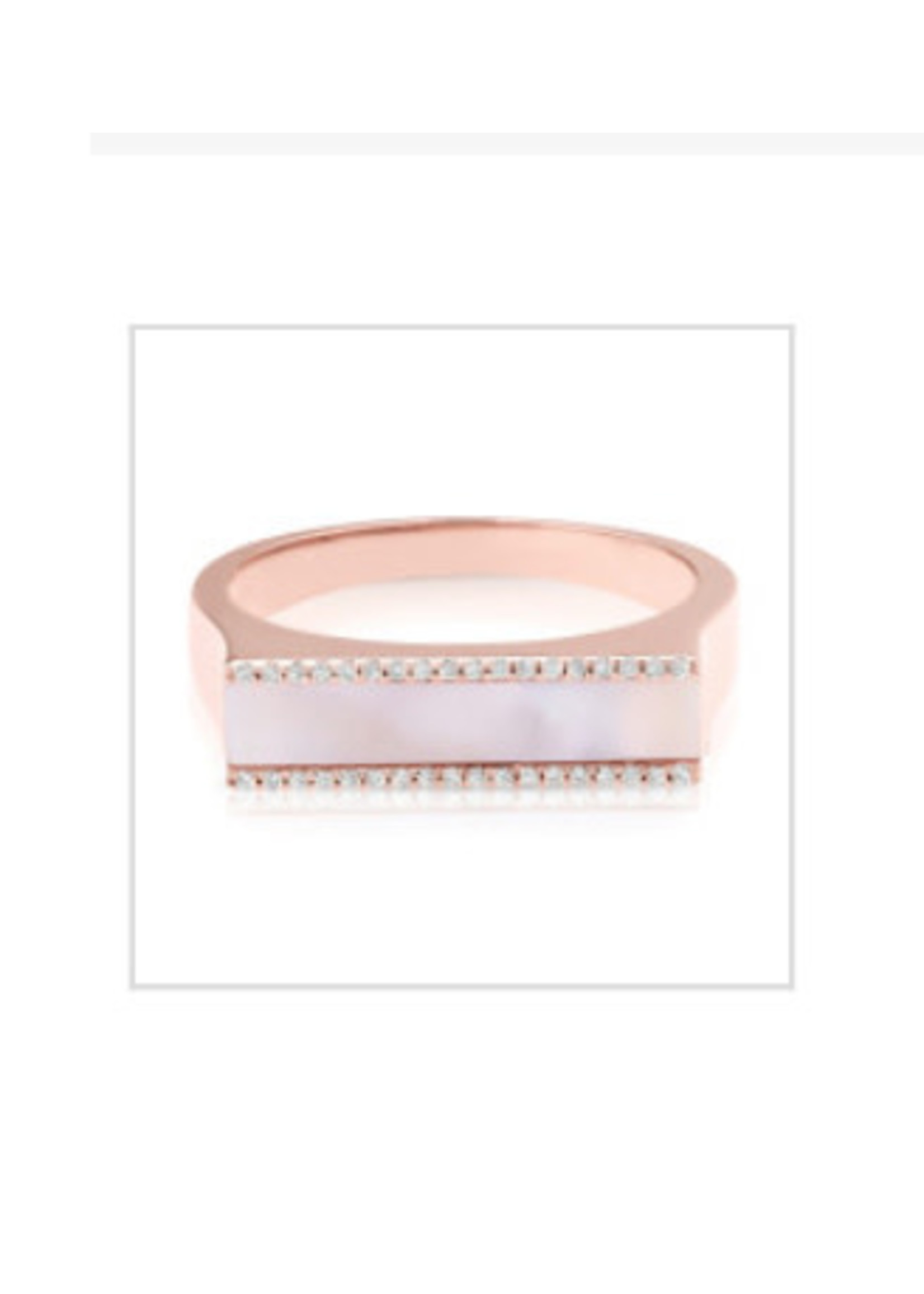 14k Rose Gold Pink Pearl & Diamond Ring