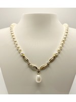 Cultured Pearl & Diamond Necklace