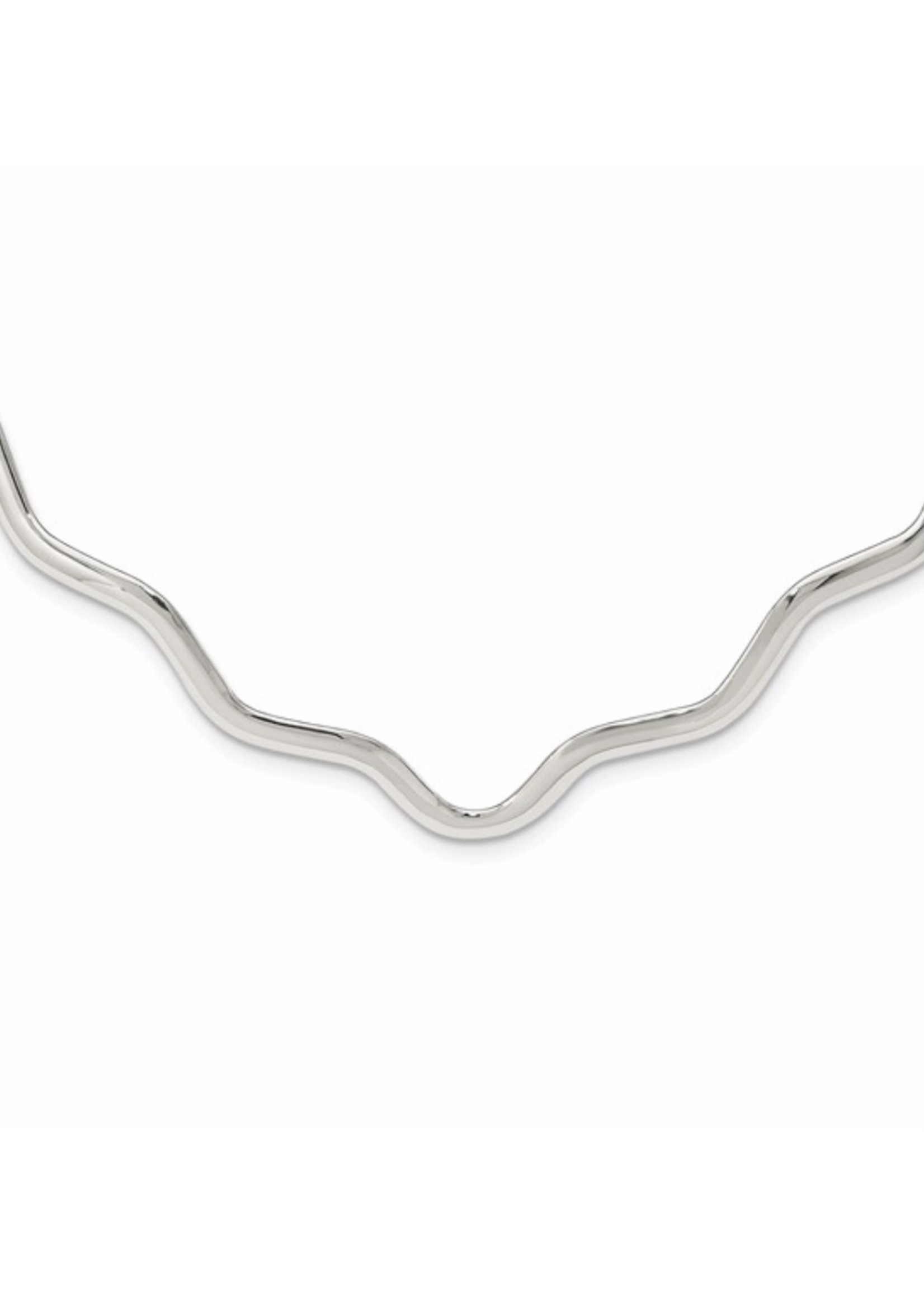 Quality Gold Inc. Sterling Silver Wavy V-Shape Neck Collar