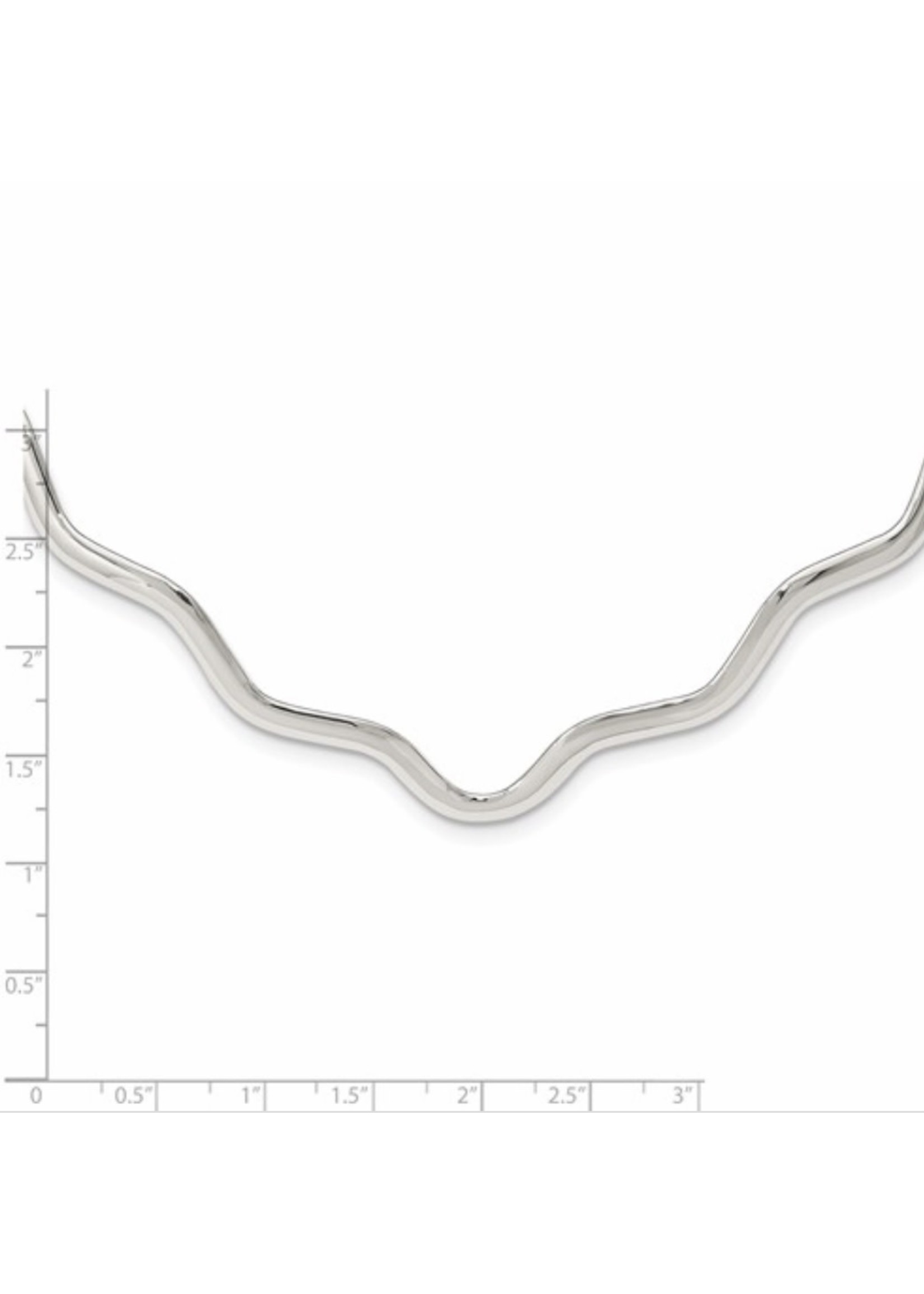 Quality Gold Inc. Sterling Silver Wavy V-Shape Neck Collar