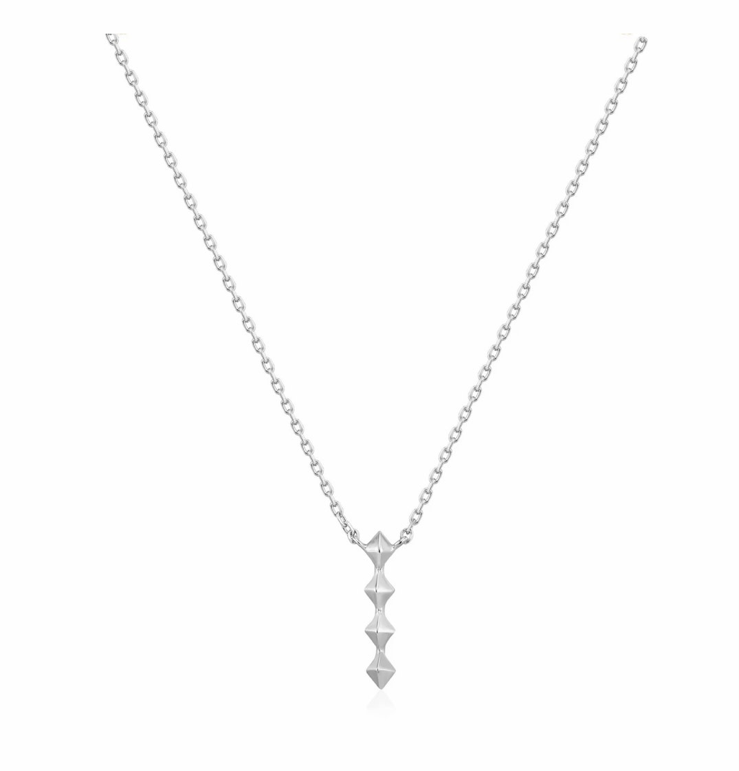 Silver Spike Drop Necklace