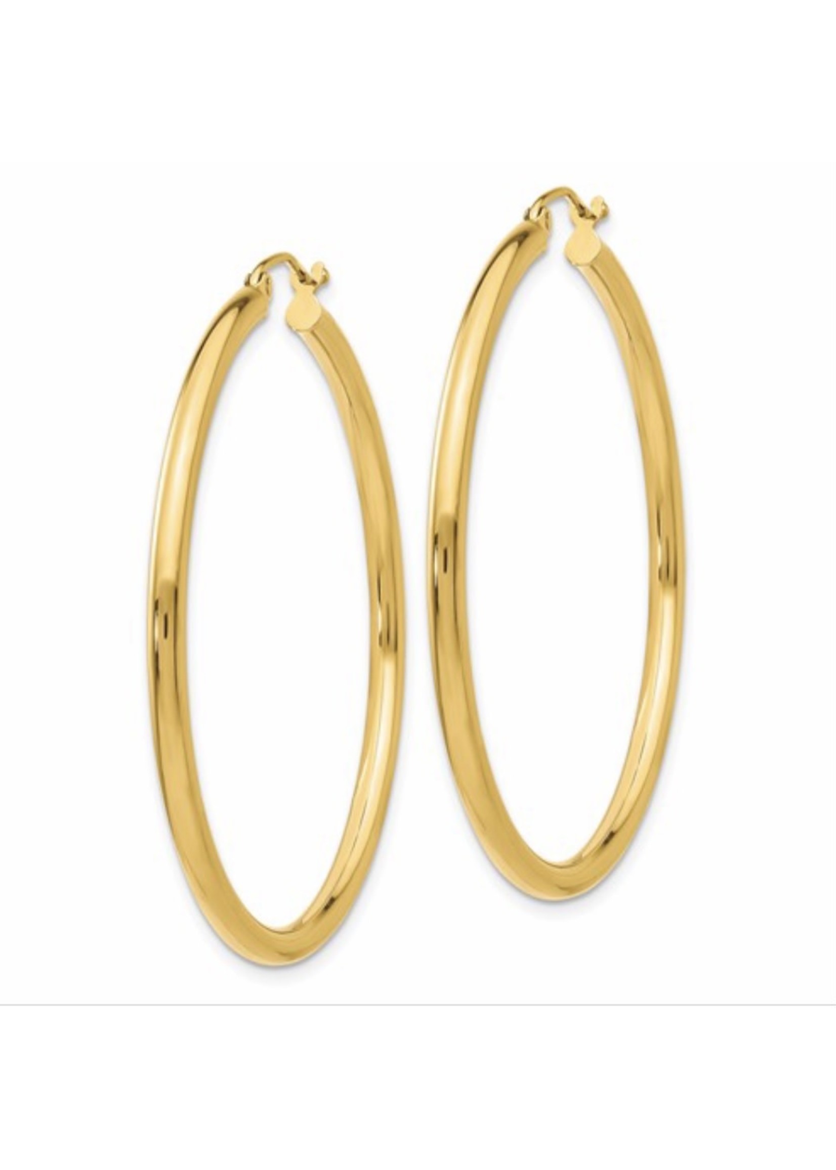 Quality Gold Inc. 14k Polished 2.5mm Lightweight Round Hoop Earrings