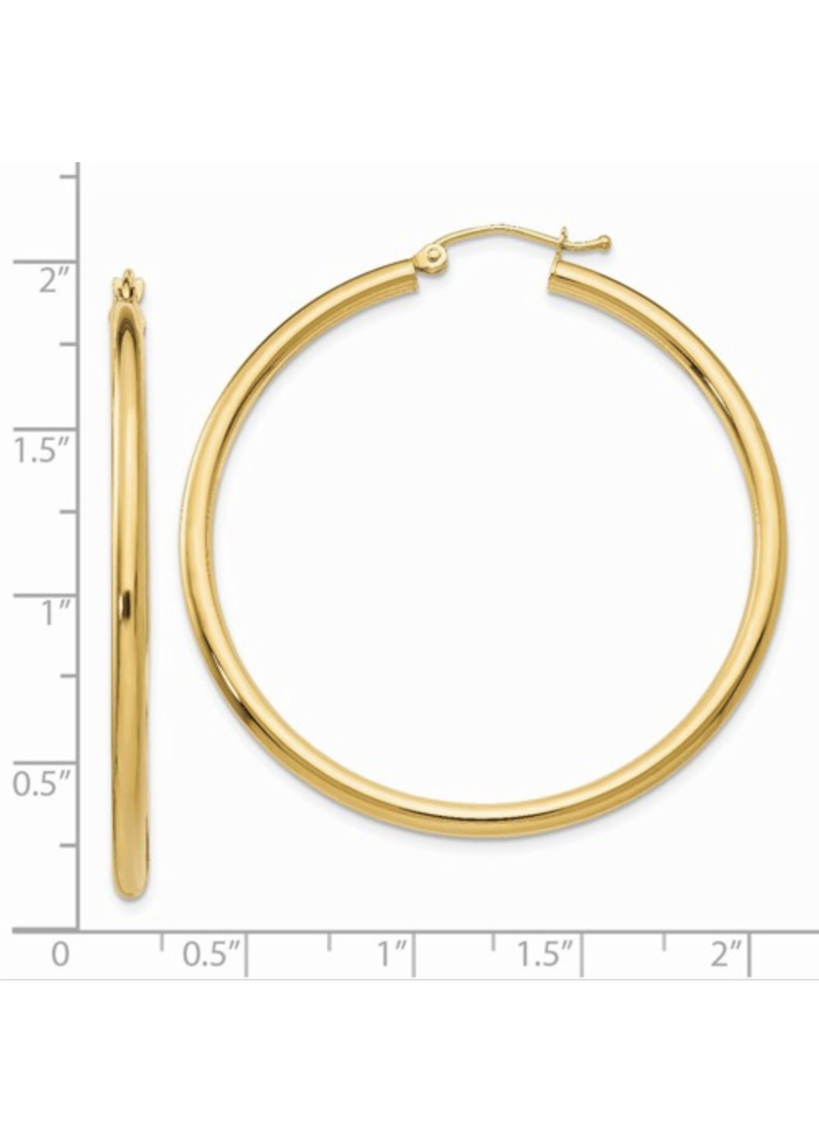 Quality Gold Inc. 14k Polished 2.5mm Lightweight Round Hoop Earrings