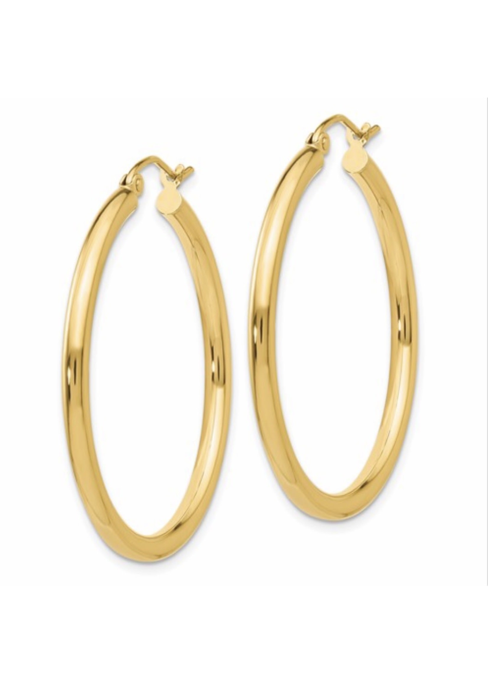 Quality Gold Inc. 14k Polished 2.5mm Lightweight Round Hoop Earrings