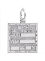 Sterling Silver Birth Certificate Charm