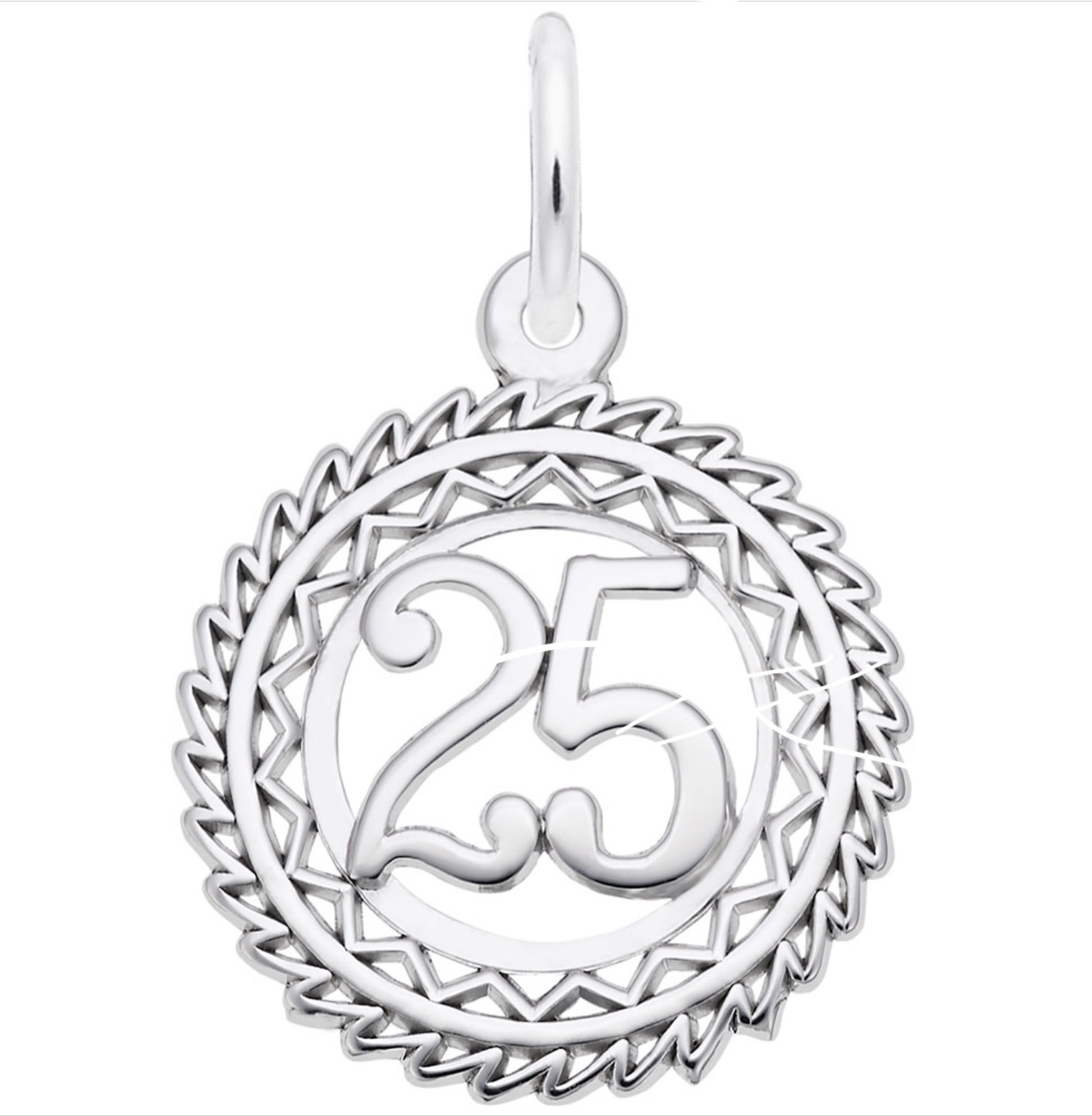 Sterling Silver Number 25 Charm