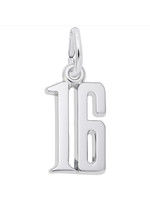 Sterling Silver Number 16 Charm