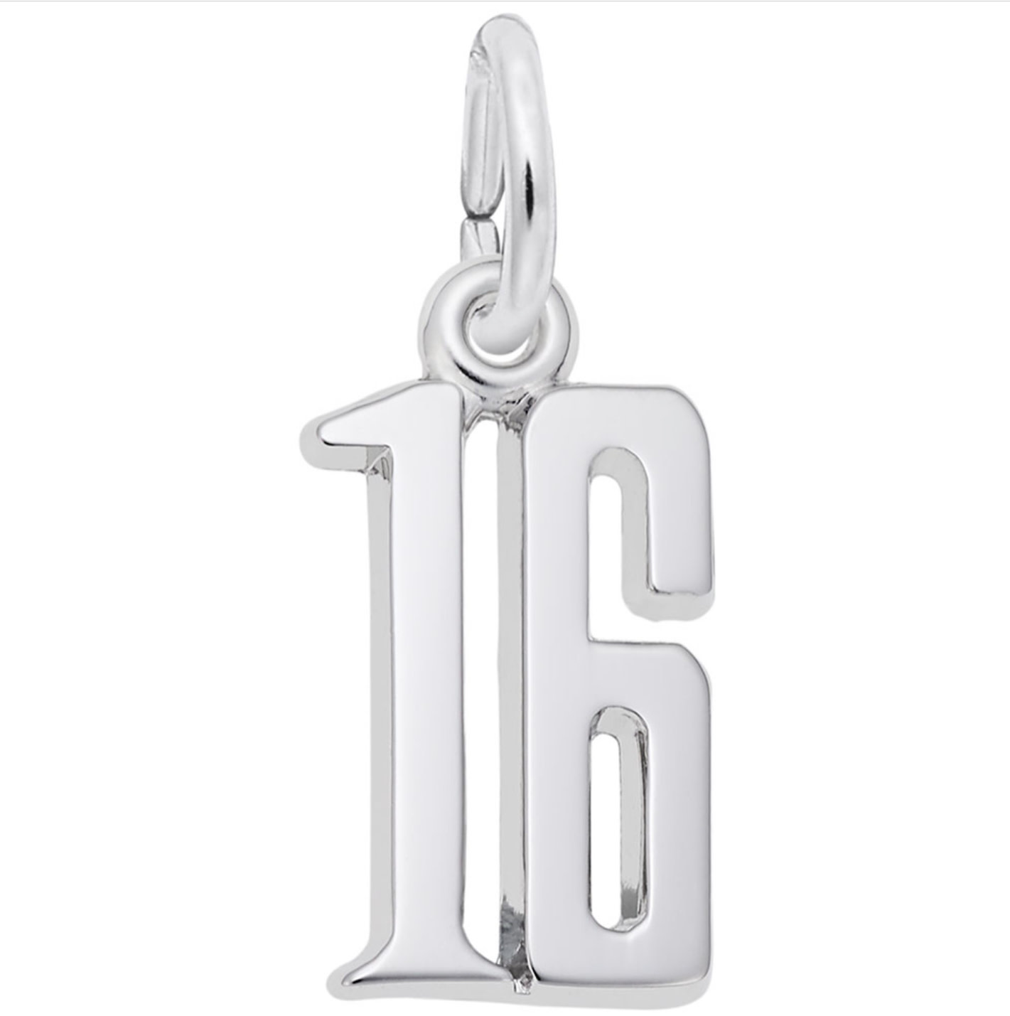 Sterling Silver Number 16 Charm