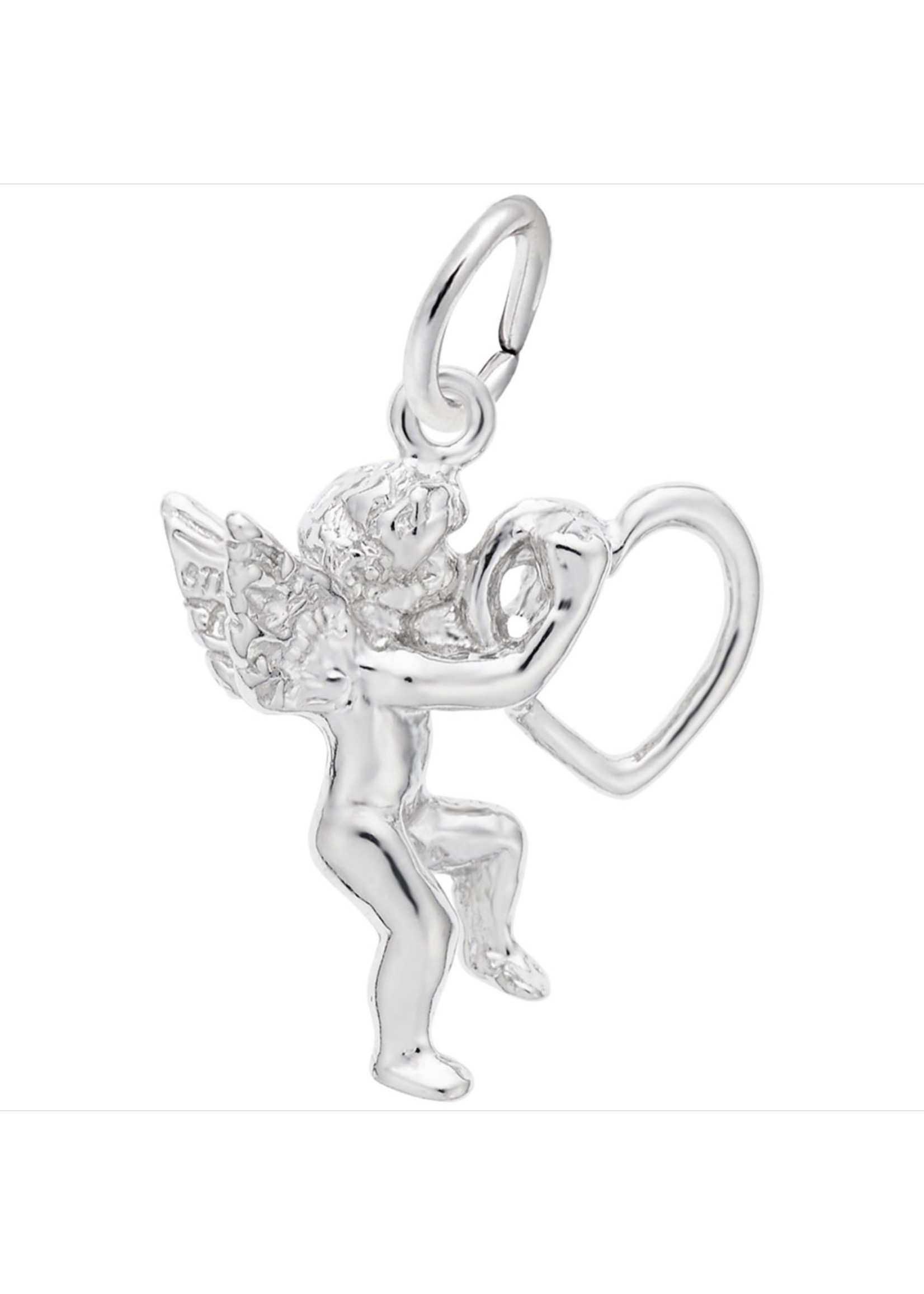 Sterling Silver Angel With Heart Charm