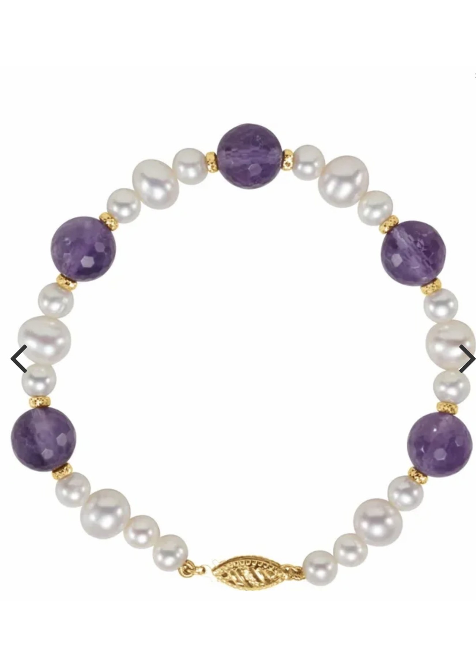 Stuller Freshwater Cultured Pearl & Amethyst Bracelet