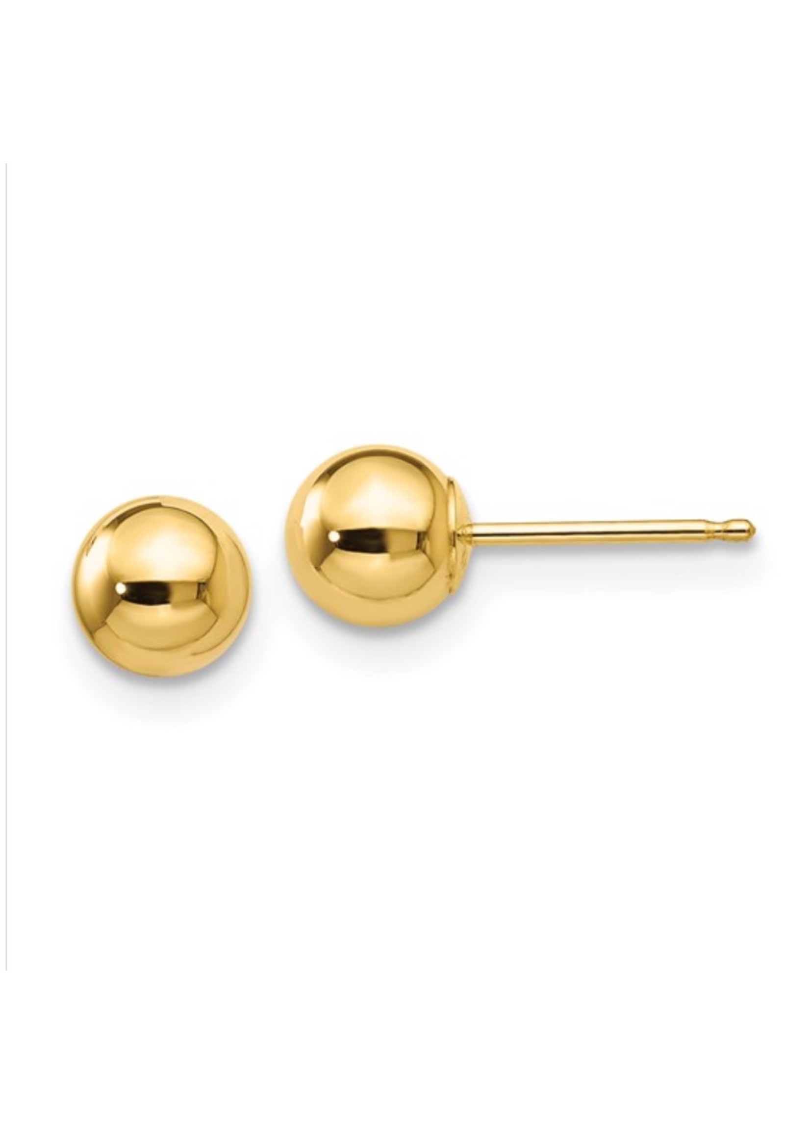 Quality Gold Inc. Earring Jacket 14k Polished 5mm Ball Post