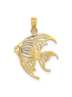 14K Cut-Out Angelfish Charm Pendant