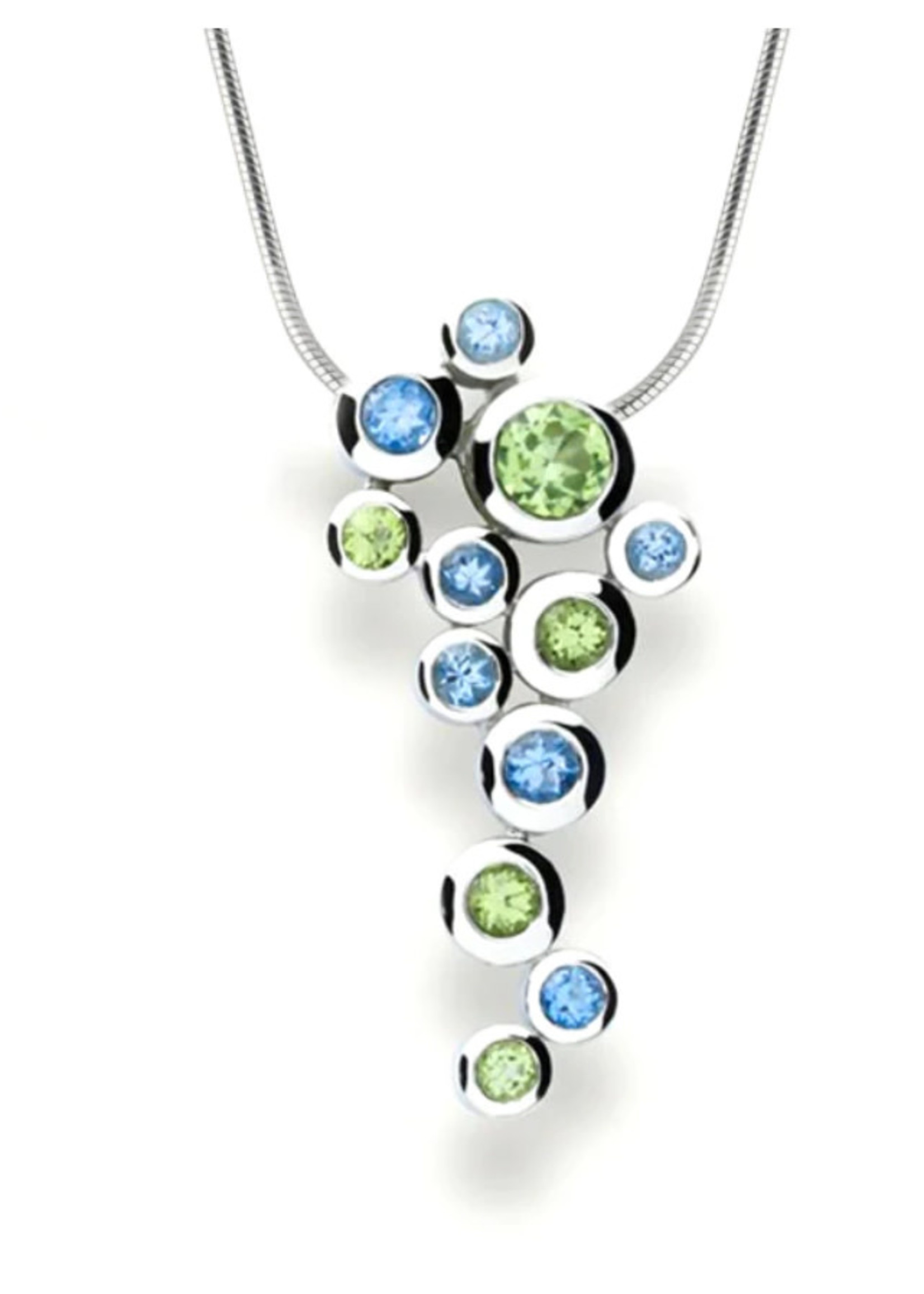 Joryel Vera SMALL BLUE TOPAZ/PERIDOT BUBBLES PENDANT