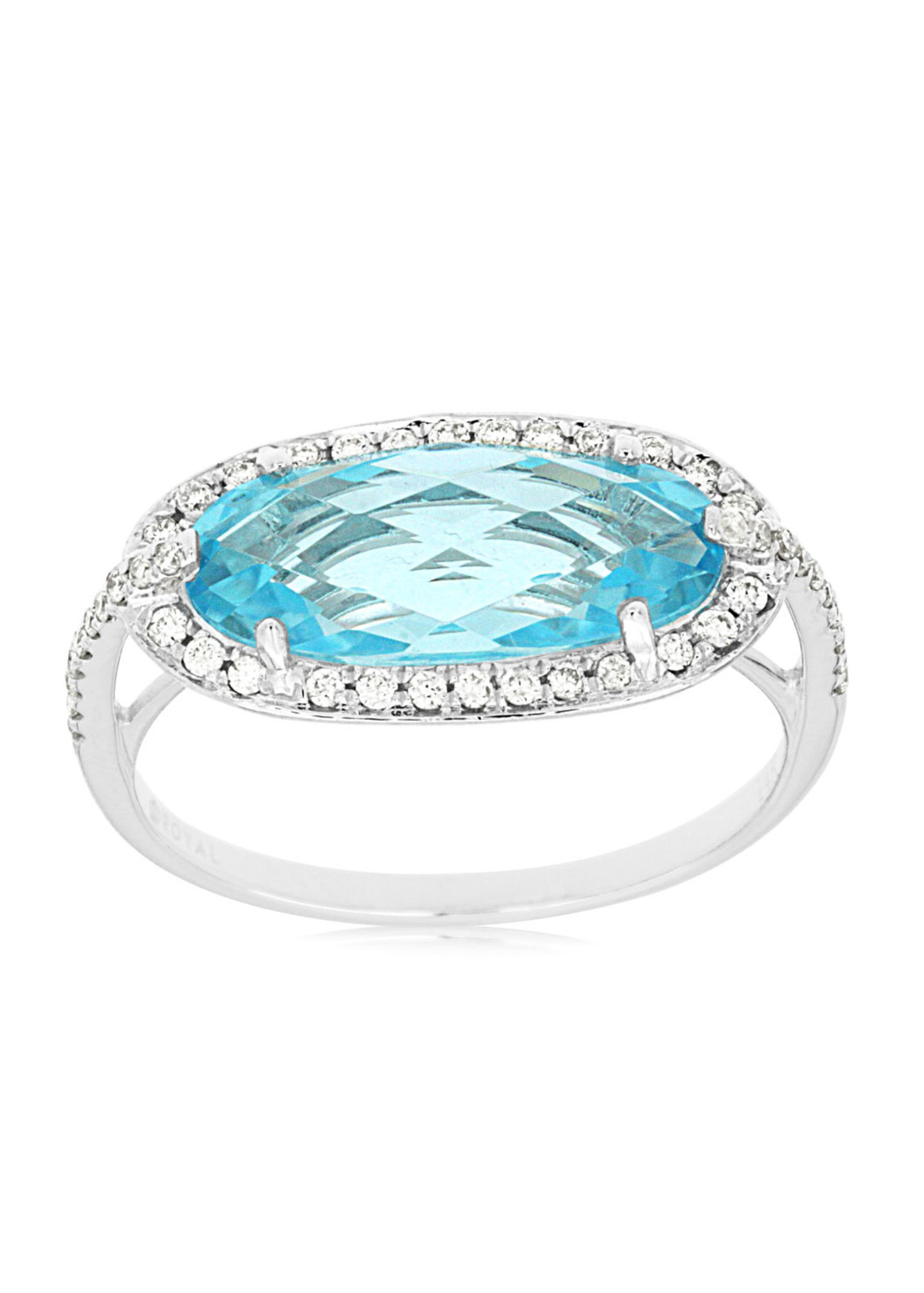 Noble Collection Blue Topaz Diamond Ring