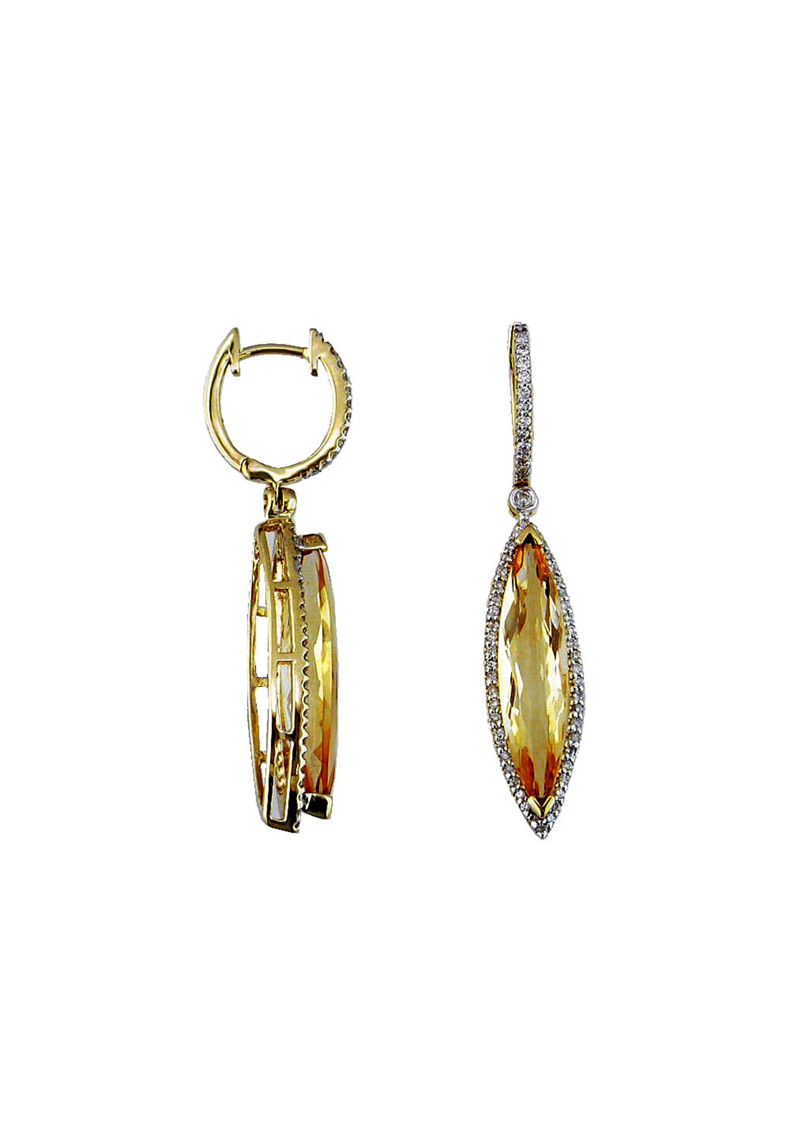 Noble Collection Citrine & Diamond Earrings