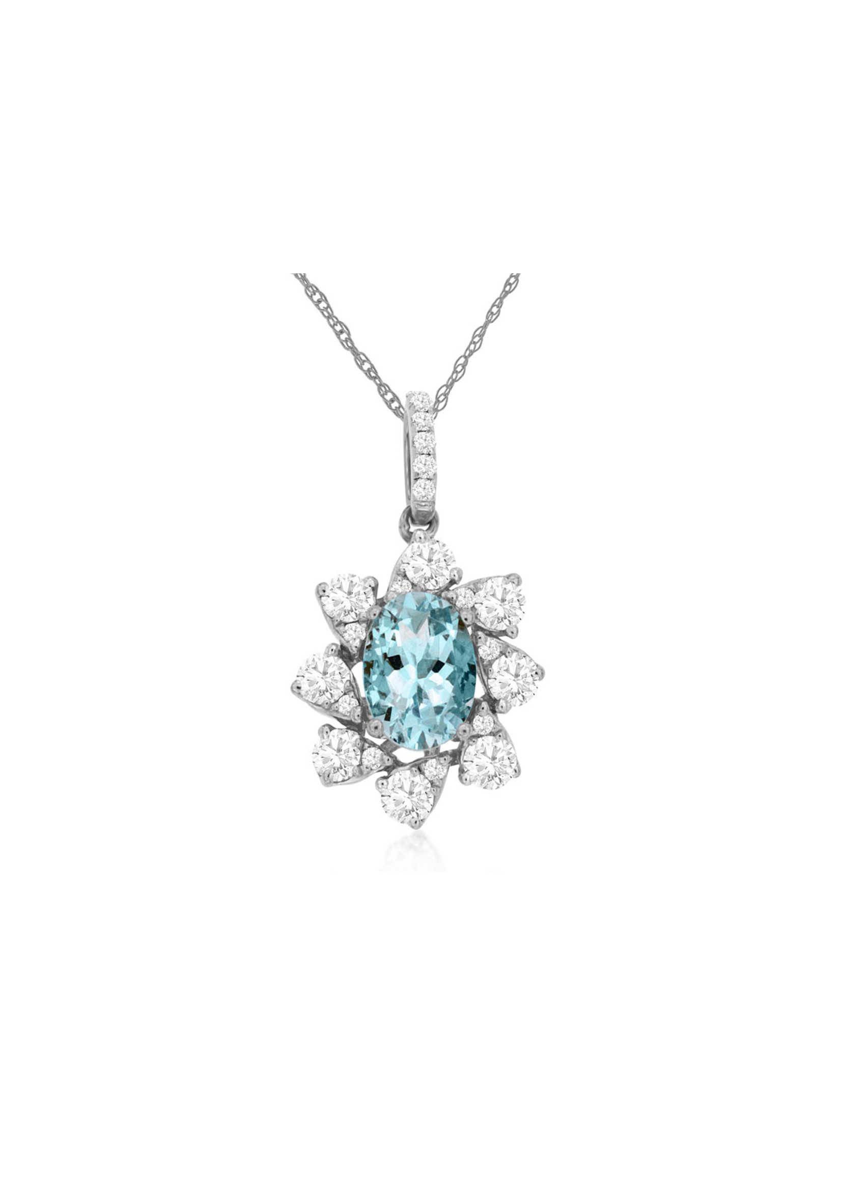 Noble Collection Aquamarine & Diamond Pendant