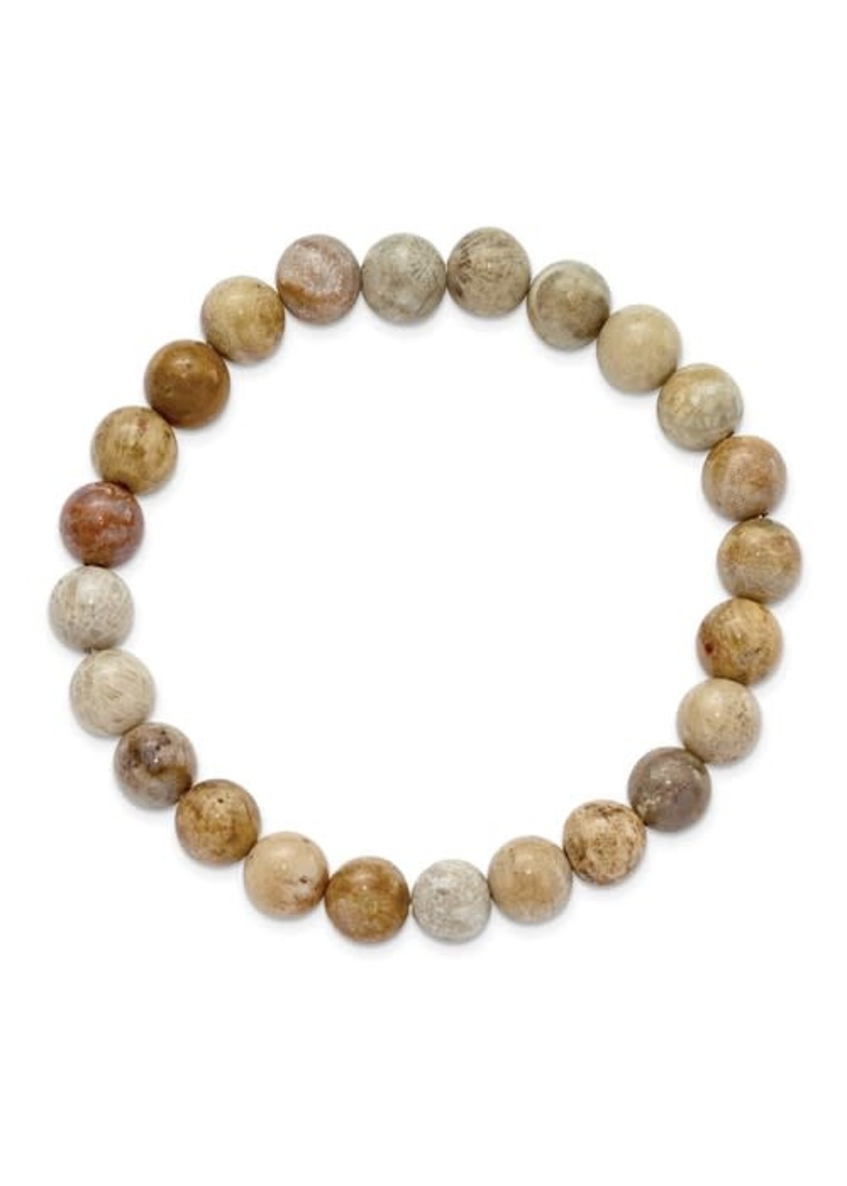 Chisel 8mm Chrysanthemum Agate Beaded Stretch Bracelet